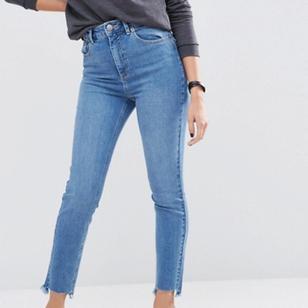 ASOS FARLEIGH Slim Jeans- Side Tabs & Stepped Hem